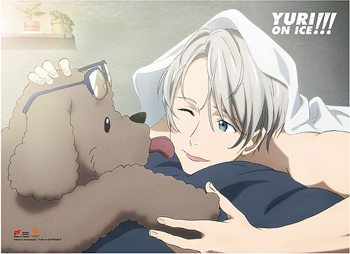 Yuri On Ice!!! - Victor & Makkachin Fabric Poster, an officially licensed product in our Yuri!!! On Ice Posters department.