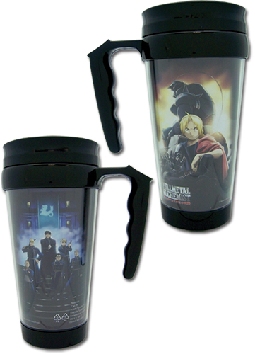 Full Metal Alchemist Brotherhood Group Tumbler With Handle, an officially licensed product in our Fullmetal Alchemist Mugs & Tumblers department.