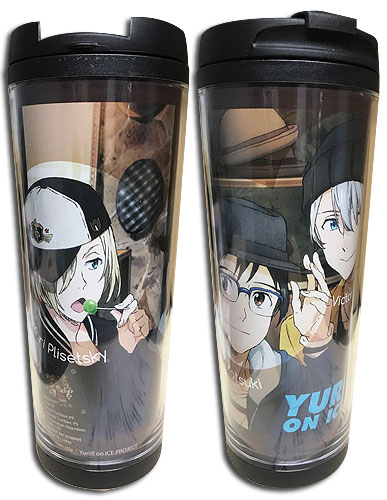 Yuri On Ice!!! - Group With Hats Tumbler, an officially licensed product in our Yuri!!! On Ice Mugs & Tumblers department.