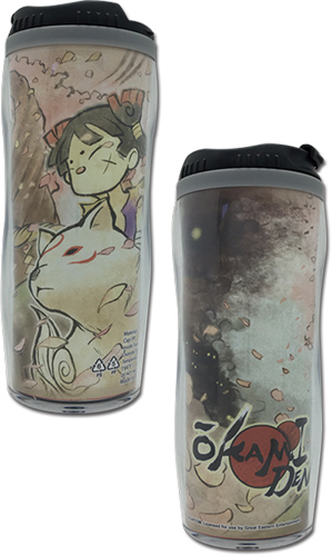 Okami-Den - Chibiterasu & Kuninushi Tumbler, an officially licensed product in our Okamiden Mugs & Tumblers department.