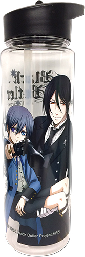 Black Butler B.O.C. - Ciel & Sebastian With A Gun Tritan Water Bottle, an officially licensed product in our Black Butler Book Of Circus Mugs & Tumblers department.