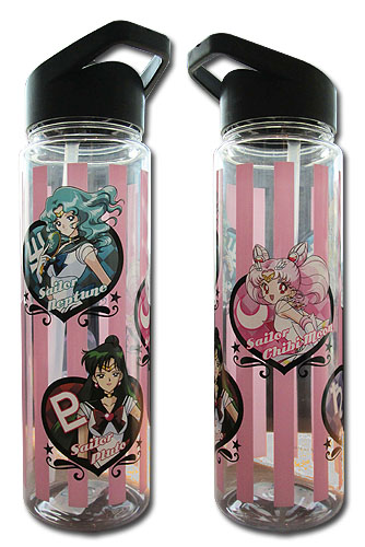 Sailor Moon Stars - Sailor Outer & Chibimoon Tritan Water Bottle, an officially licensed product in our Sailor Moon Mugs & Tumblers department.
