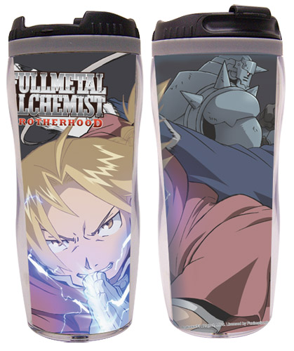 Fullmetal Brotherhood - Group Fight Tumbler, an officially licensed product in our Fullmetal Alchemist Mugs & Tumblers department.
