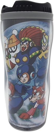 Mega Man - Group & Outer Space Tumbler, an officially licensed product in our Mega Man Mugs & Tumblers department.