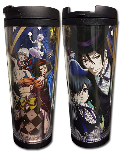 Black Butler B.O.C - Key Art Tumbler, an officially licensed product in our Black Butler Book Of Circus Mugs & Tumblers department.