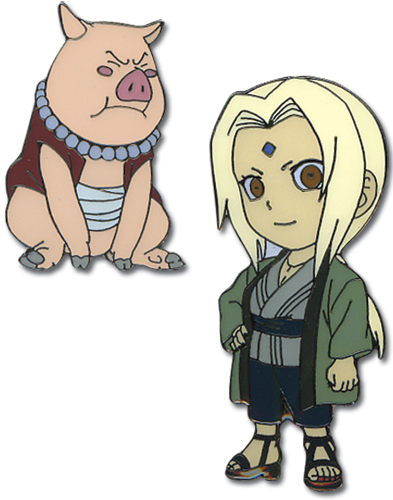 Naruto Tsunade & Tonton Metal Pin Set, an officially licensed product in our Naruto Pins & Badges department.