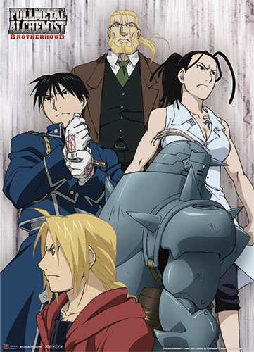 Fullmetal Alchemist Brotherhood Elric Brothers, Van Hohenheim, Roy, & Izumi Fabric Poster, an officially licensed product in our Fullmetal Alchemist Posters department.
