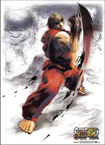 Super Street Fighter Iv Ken Fabric Poster, an officially licensed product in our Super Street Fighter Posters department.