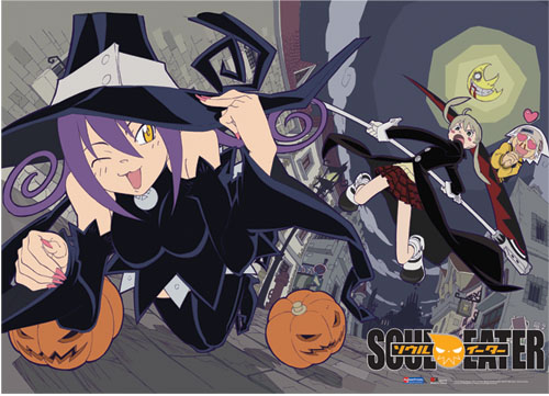 Soul Eater Blair & Pumpkin Fabric Poster, an officially licensed product in our Soul Eater Posters department.