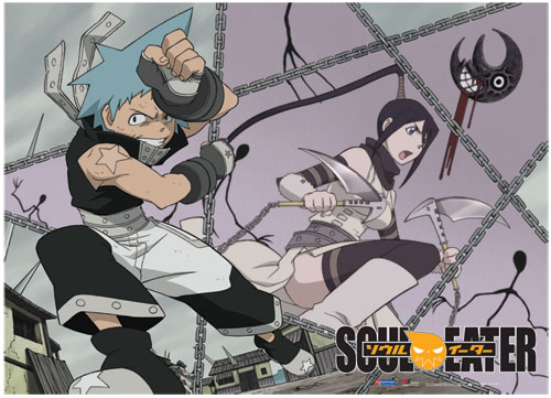 Soul Eater Black Star & Tsubaki Fabric Poster, an officially licensed product in our Soul Eater Posters department.