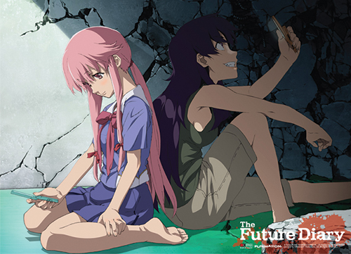 Future Diary - Yuno And Minene Fabric Poster, an officially licensed product in our Future Diary Posters department.