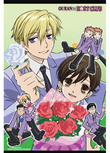 Ouran H.S Host Club - White Rose Group Paper Poster, an officially licensed product in our Ouran High School Host Club Posters department.