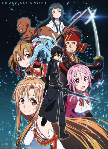Sword Art Online - Groupshot Fabric Poster, an officially licensed product in our Sword Art Online Posters department.