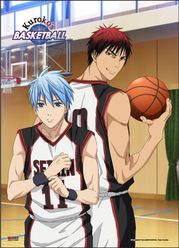 Kuroko's Basketball - Kuroko & Kagami Ball Court Fabric Poster, an officially licensed product in our Kuroko'S Basketball Posters department.