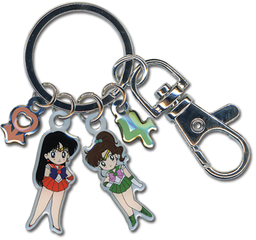 Sailormoon Sailor Jupiter And Mars Metal Keychain, an officially licensed product in our Sailor Moon Key Chains department.