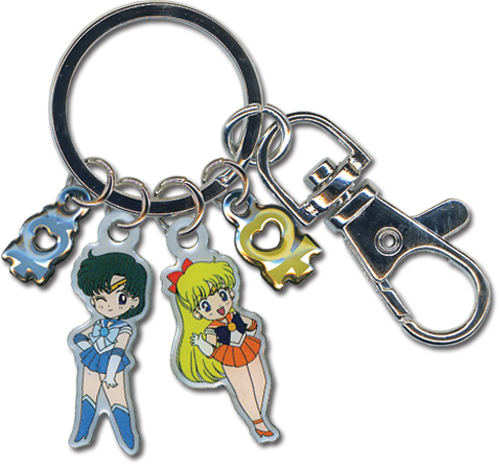 Sailormoon Sailor Mercury And Venus Metal Keychain, an officially licensed product in our Sailor Moon Key Chains department.