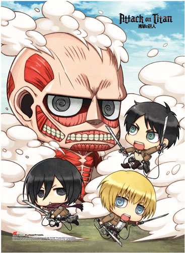 Attack On Titan - Sd Group High-End Wall Scroll, an officially licensed product in our Attack On Titan Wall Scroll Posters department.