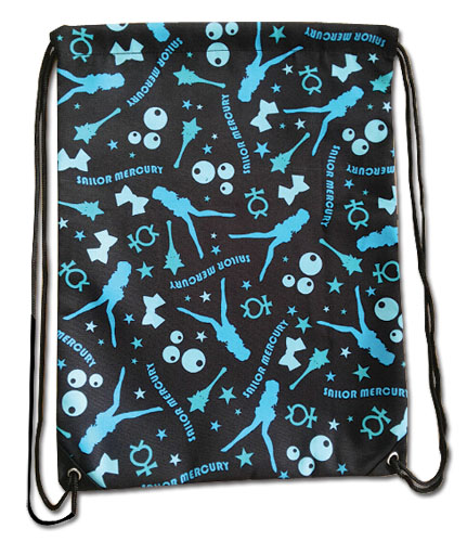 Sailor Moon - Sailor Mercury Pattern Drawstring Bag, an officially licensed product in our Sailor Moon Bags department.