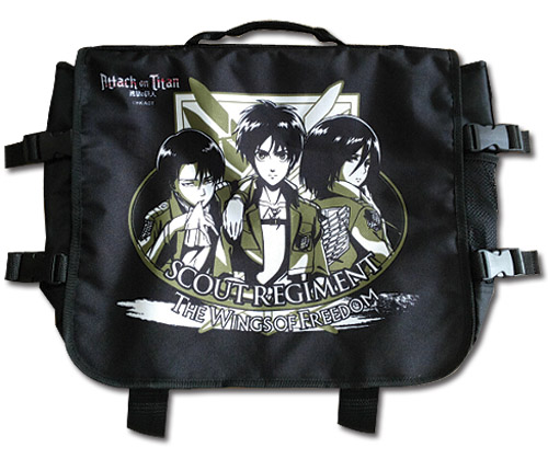 Attack On Titan - Eren, Mikasa & Levi Messenger Bag, an officially licensed product in our Attack On Titan Bags department.