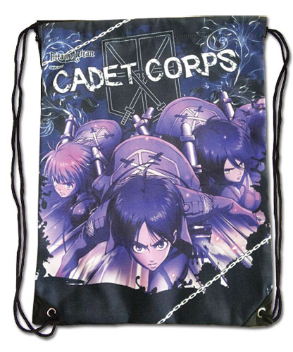 Attack On Titan - Group Navy Blue Drawstring Bag, an officially licensed product in our Attack On Titan Bags department.