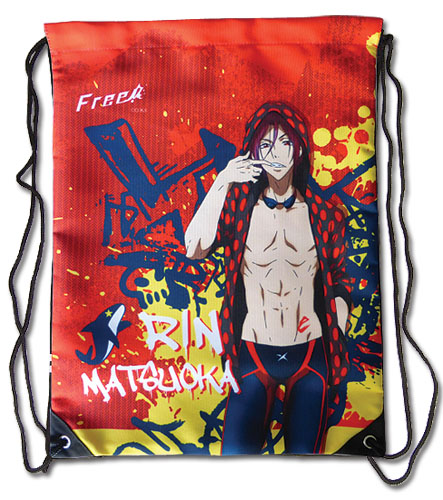 Free! - Rin Red Drawstring Bag, an officially licensed product in our Free! Bags department.