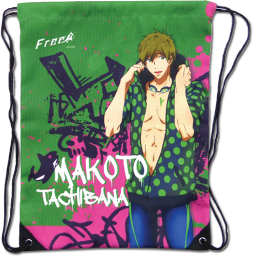 Free! - Makoto Green Drawstring Bag, an officially licensed product in our Free! Bags department.