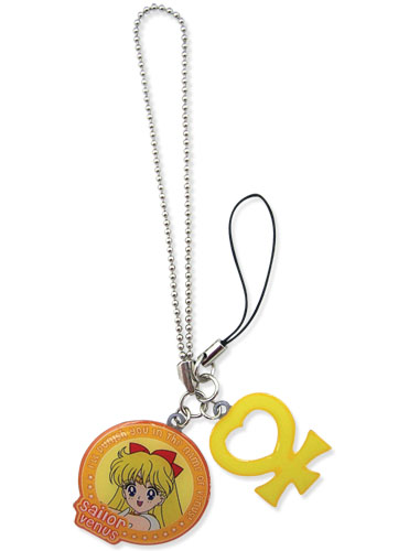 Sailormoon Sailor Venus & Symbol Metal Cellphone Charm, an officially licensed product in our Sailor Moon Costumes & Accessories department.