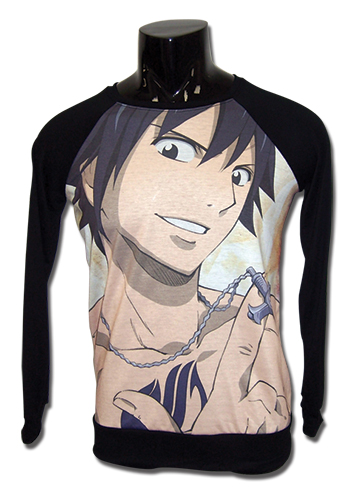 Fairy Tail - Gray Long Sleeve Raglan L, an officially licensed product in our Fairy Tail T-Shirts department.