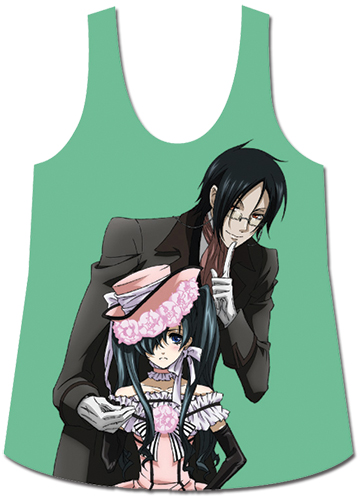 Black Butler - Green Background Tank Top S, an officially licensed product in our Black Butler T-Shirts department.