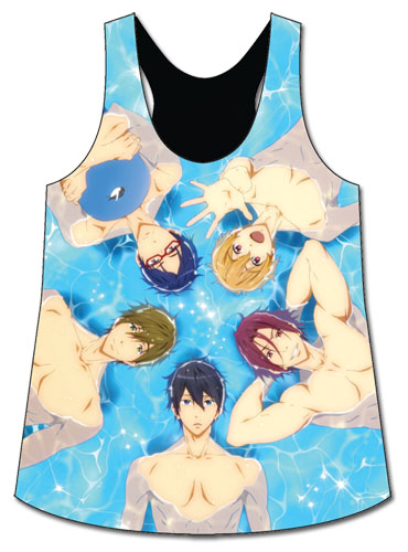 Free! - Floating In The Pool Sub Tank S, an officially licensed product in our Free! T-Shirts department.