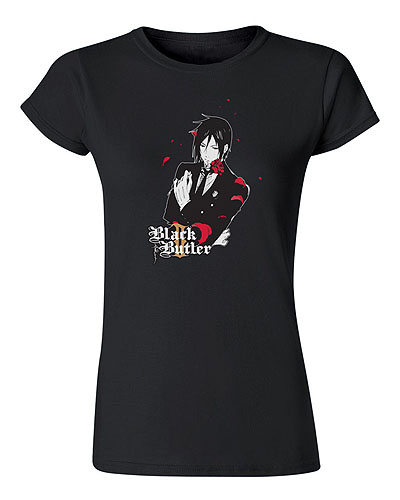 Black Butler 2 - Sebastian Rose Jrs. Screen Print T-Shirt M, an officially licensed Black Butler product at B.A. Toys.