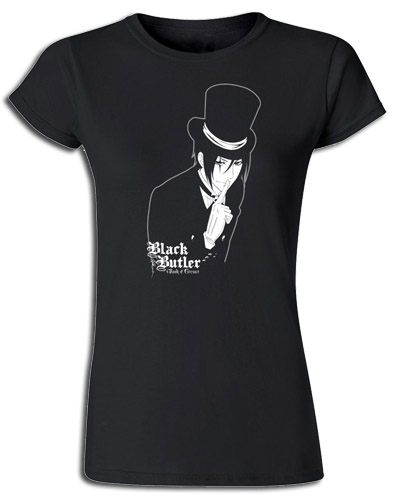 Black Butler Book Of Circus- Sebastian Hush Jrs Screen Print T-Shir S, an officially licensed product in our Black Butler Book Of Circus T-Shirts department.
