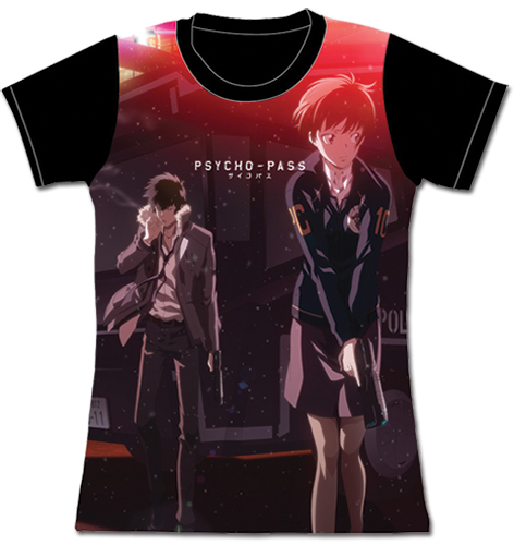 Psycho Pass - Shinya And Akane Jrs. T-Shirt L, an officially licensed product in our Psycho-Pass T-Shirts department.