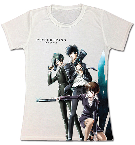 Psycho Pass - Shinya, Akane & Nobuchika Jrs Sublimated T-Shirt L, an officially licensed product in our Psycho-Pass T-Shirts department.