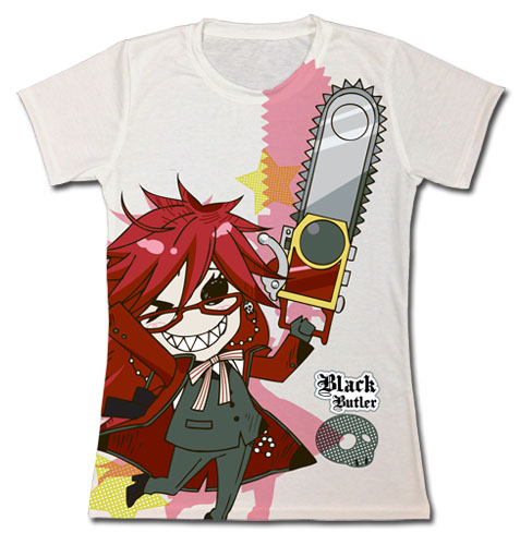 Black Butler - Sd Grell Jrs. T-Shirt S, an officially licensed Black Butler product at B.A. Toys.