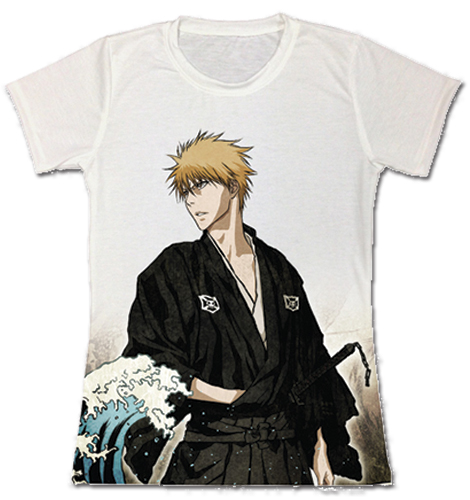 Bleach - Ichigo With Ukiyoe Theme Jrs. T-Shirt S, an officially licensed product in our Bleach T-Shirts department.