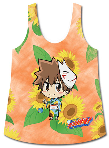 Reborn! - Tsuna Sd And Sunflowers Sublimation Tank Top L, an officially licensed product in our Reborn! T-Shirts department.