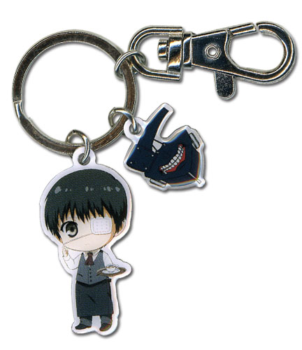 Tokyo Ghoul- Sd Kaneki & Mask Metal Keychain, an officially licensed product in our Tokyo Ghoul Key Chains department.