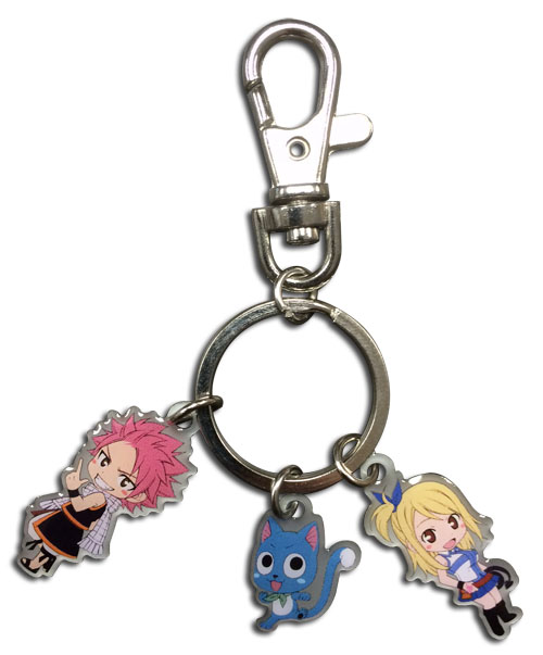Fairy Tail - Natsu, Happy & Lucy Metal Keychain, an officially licensed product in our Fairy Tail Key Chains department.