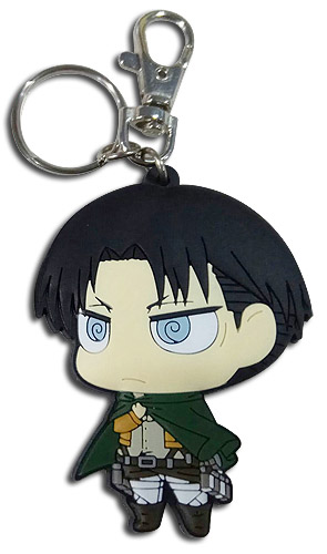 Attack On Titan - Sd Levi Dedicate Stance Pvc Keychain, an officially licensed product in our Attack On Titan Key Chains department.