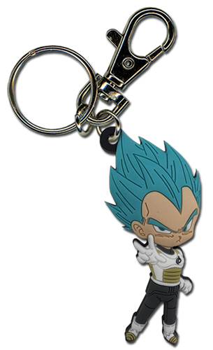 *Legit* Dragon Ball Authentic PVC Keychain SSGSS God Vegeta Blue Contempt #85453 