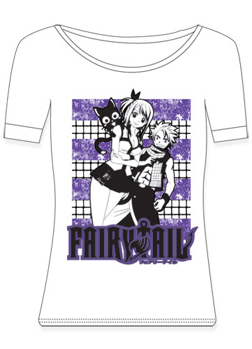 Fairy Tail Happy, Lucy & Natsu Girl T-Shirt L, an officially licensed product in our Fairy Tail T-Shirts department.