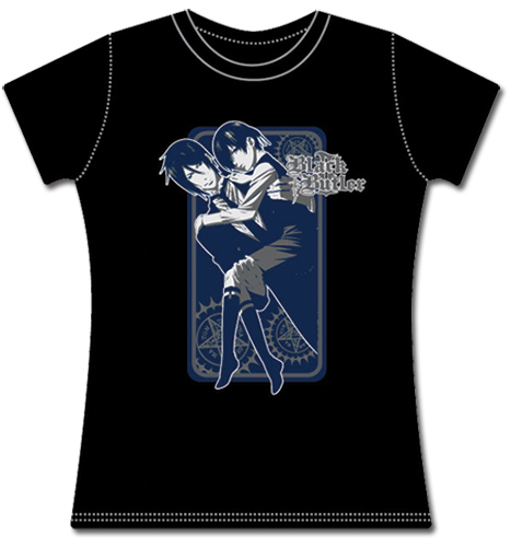 Black Butler 2 Ciel Carried In SebastainS Arms Jrs T-Shirt S, an officially licensed Black Butler product at B.A. Toys.