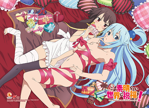 Konosuba - Aqua & Megumin Wall Scroll, an officially licensed product in our Konosuba Wall Scroll Posters department.