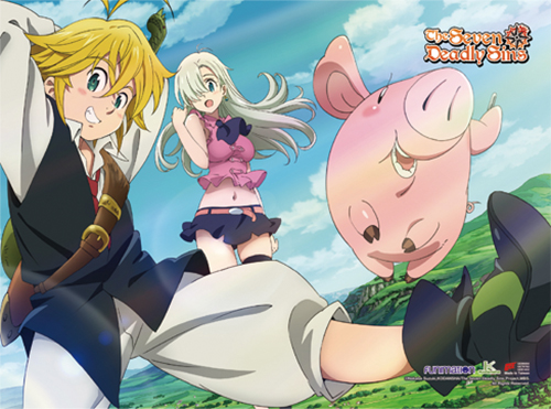 The Seven Deadly Sins - Meliodas, Elizabeth & Hawk Wall Scroll, an officially licensed product in our The Seven Deadly Sins Wall Scroll Posters department.
