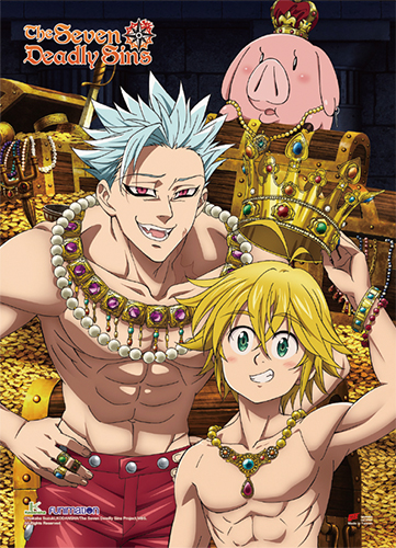 The Seven Deadly Sins - Meliodas, Ban & Hawk Wall Scroll, an officially licensed product in our The Seven Deadly Sins Wall Scroll Posters department.