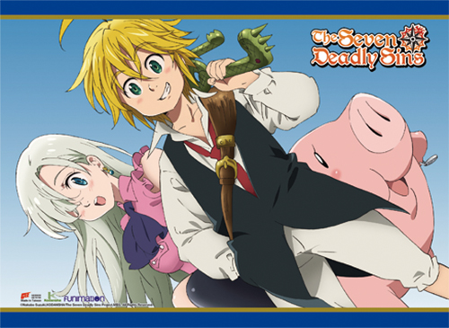 The Seven Deadly Sins - Meliodas, Elizabeth & Hawk 2 Wall Scroll, an officially licensed product in our The Seven Deadly Sins Wall Scroll Posters department.