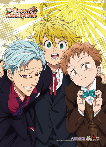 The Seven Deadly Sins - Meliodas, Ban & King Wall Scroll, an officially licensed product in our The Seven Deadly Sins Wall Scroll Posters department.