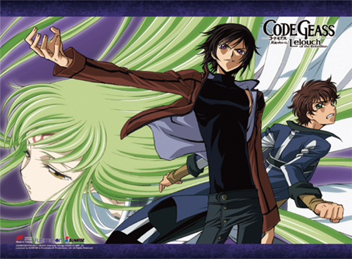 Code Geass - Lelouch & Suzaku & Cc Wall Scroll, an officially licensed product in our Code Geass Wall Scroll Posters department.