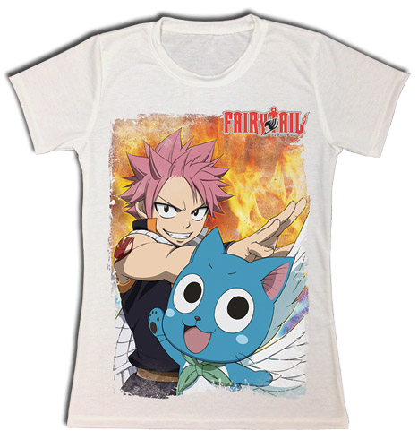 Fairy Tail - Natsu & Happy Jrs. Sublimation T-Shirt L, an officially licensed product in our Fairy Tail T-Shirts department.
